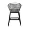 Armen Living Tutti Frutti Indoor Outdoor Bar Height Bar Stool in Black Brushed Eucalyptus Wood with Gray Rope LCTFBAGRBL30 - alternate 9